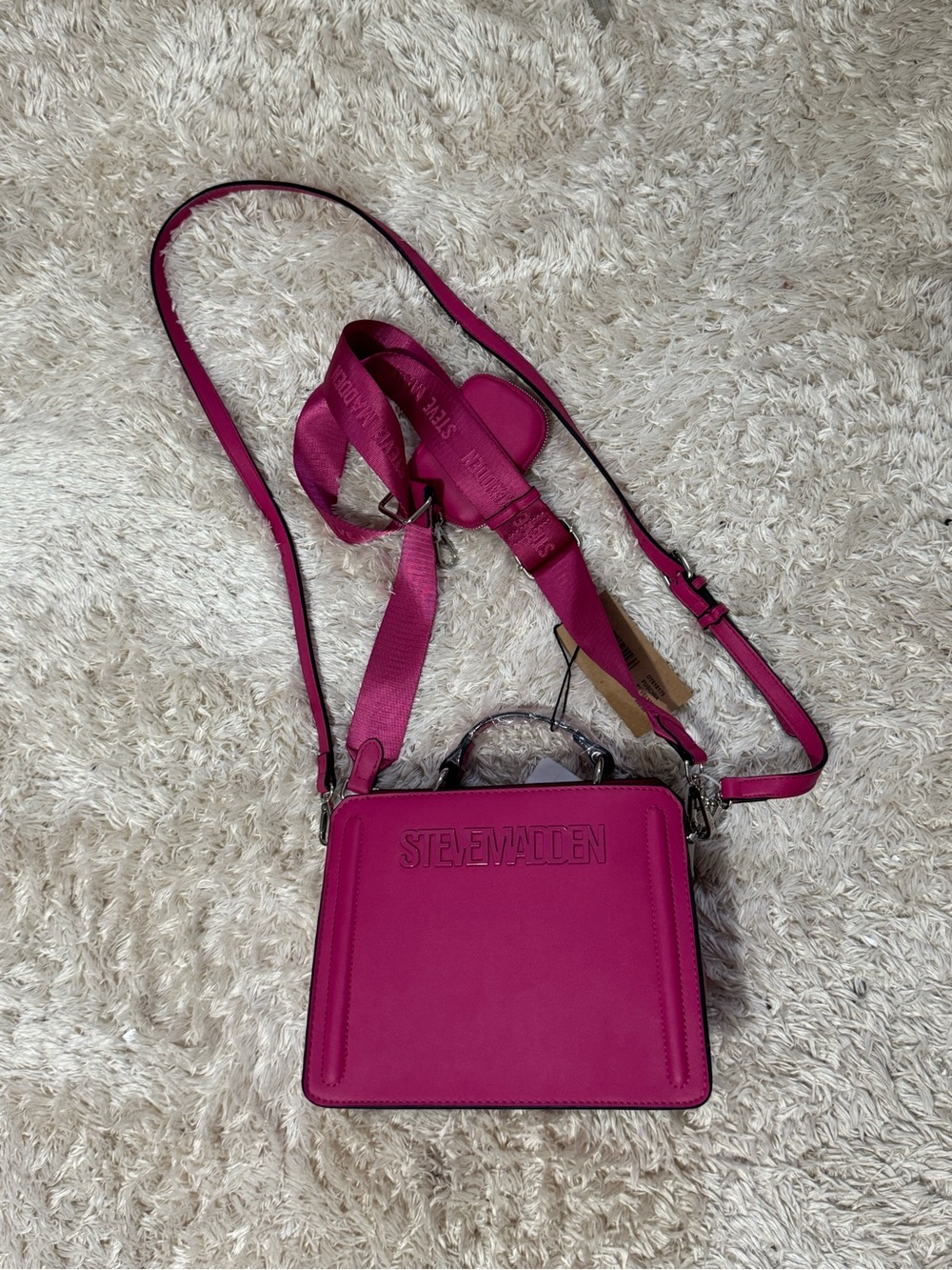 Steve Madden Hot Pink Structured Crossbody Bag